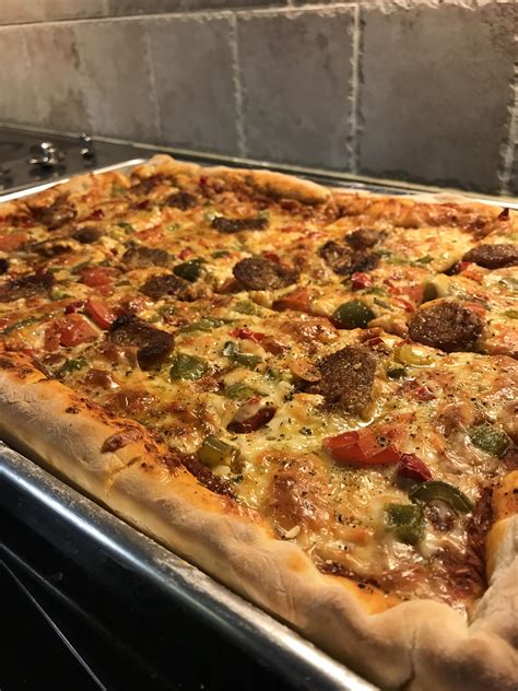 elsie was craving an extra large sausage pizza|spicy italian sausage pizza.